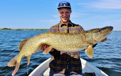 Johan Bjerg med gedde på 11,6 kg fra Tissø.