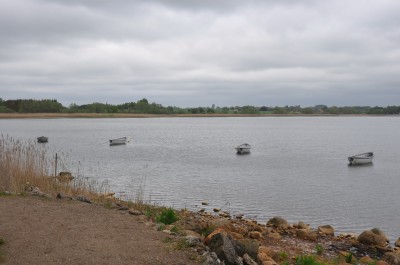LF´s både for svaj ved "Kilden". Vandstanden forventes at falde yderligere, hvorfor vi i de kommende år er nødsaget til at have bådene for svaj. Medbring derfor waders eller skridtstøvler.