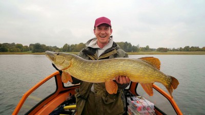 En rigtig flot brakvandsgedde på 8,3 kg til Boris Gullev. Beviser blot at LF valgte rigtigt ved at placere en båd i Stege Nor.